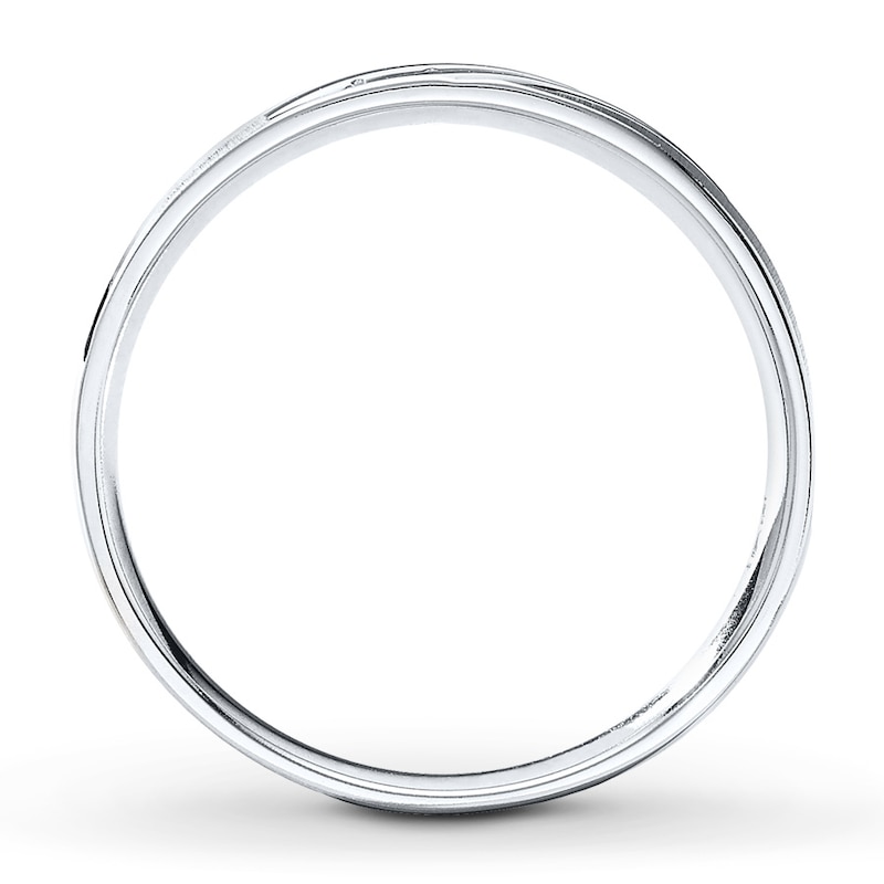 Main Image 2 of Previously Owned Men's Diamond Wedding Band 1/15 ct tw Round-cut 10K White Gold