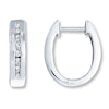 Thumbnail Image 0 of Previously Owned Diamond Hoop Earrings 1/8 ct tw Round-cut 10K White Gold