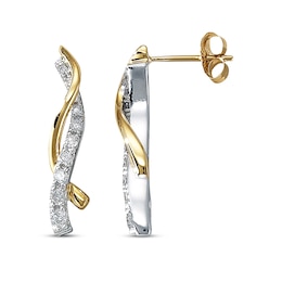 Previously Owned Diamond Earrings 1/3 ct tw Round-cut 10K Two-Tone Gold