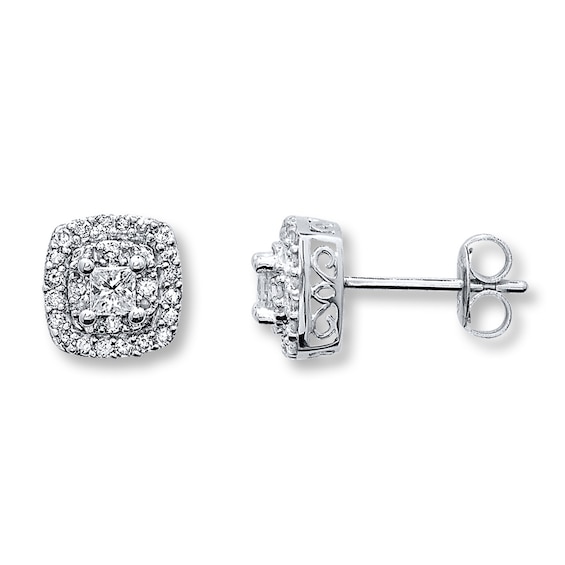 Previously Owned Diamond Earrings 1/2 ct tw 10K White Gold