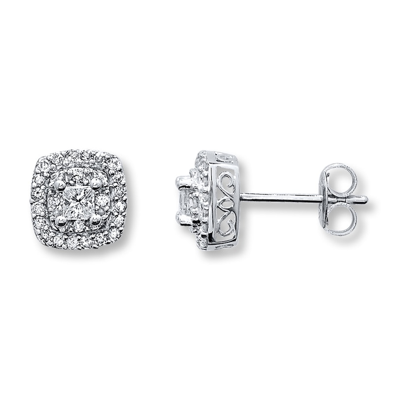 Main Image 1 of Previously Owned Diamond Earrings 1/2 ct tw 10K White Gold