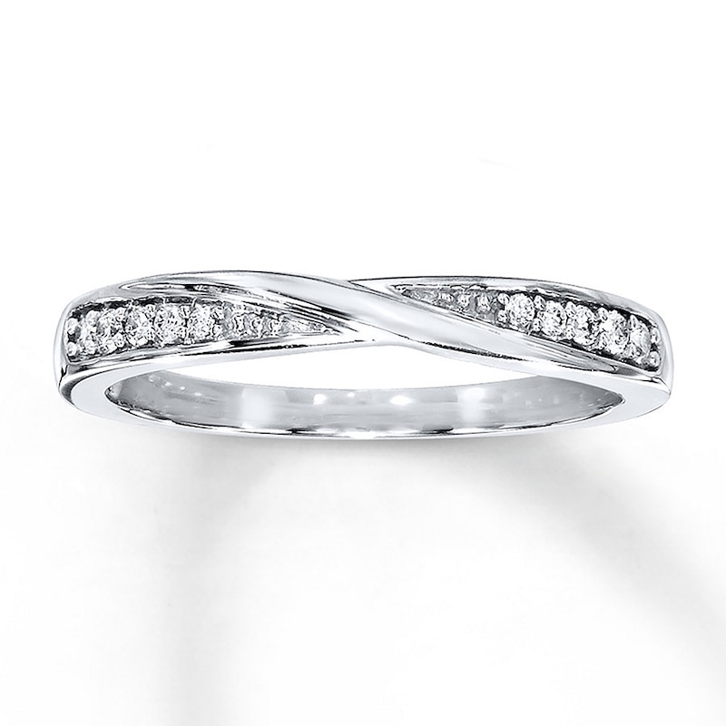 Previously Owned Diamond Wedding Band 1/15 ct tw 10K White Gold