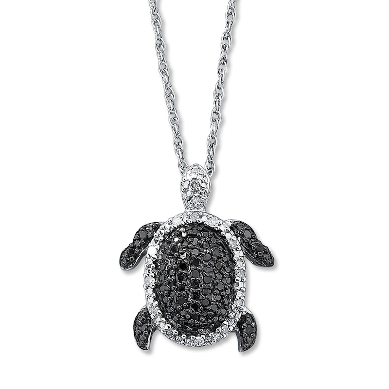 Previously Owned Turtle Necklace 1/4 ct tw Diamonds Sterling Silver