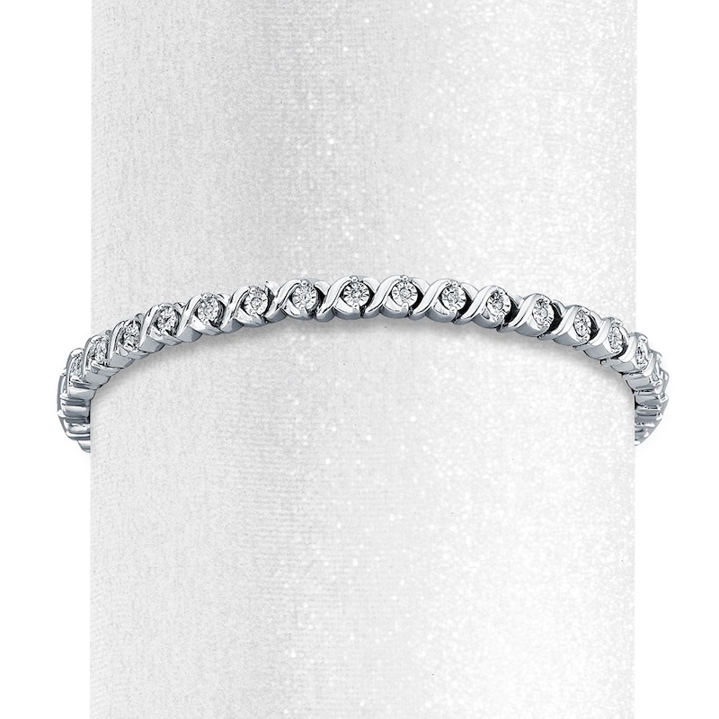 Main Image 1 of Previously Owned Diamond Bracelet 1/3 ct tw Sterling Silver 7.5&quot;
