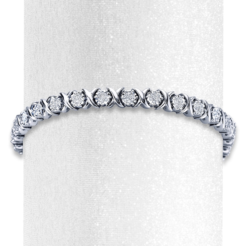 Main Image 1 of Previously Owned Bracelet 1 ct tw Diamonds Sterling Silver 7.5&quot;