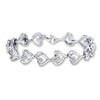 Thumbnail Image 1 of Previously Owned Diamond Heart Bracelet 1/8 ct tw Round-cut Sterling Silver 7.5&quot;
