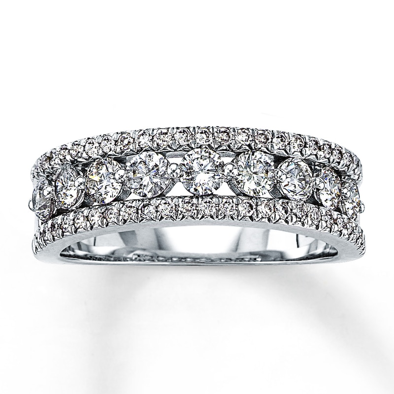 Main Image 1 of Previously Owned Diamond Anniversary Ring 1 ct tw Round-cut 14K White Gold
