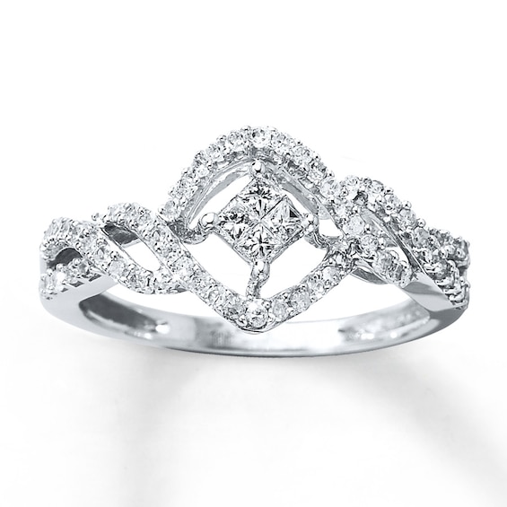 Previously Owned Ring 1/2 ct tw Diamonds 10K White Gold