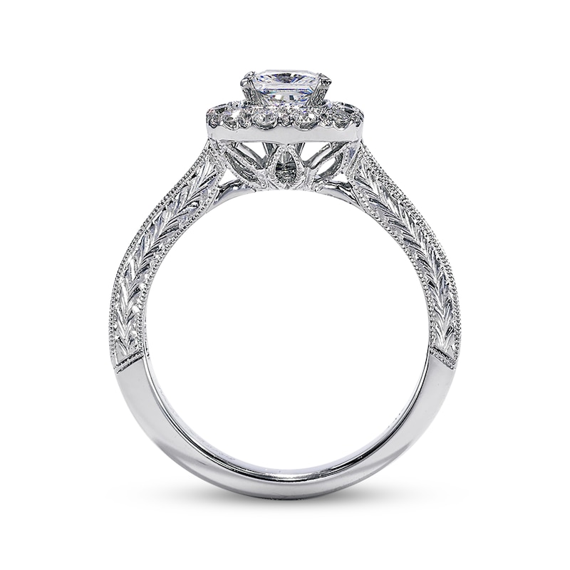 Previously Owned Neil Lane Diamond Engagement Ring 1-1/2 ct tw Princess & Round-cut 14K White Gold