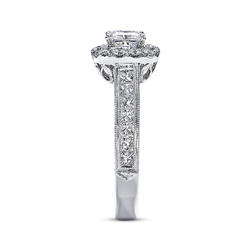 Previously Owned Neil Lane Diamond Engagement Ring 1-1/2 ct tw Princess & Round-cut 14K White Gold