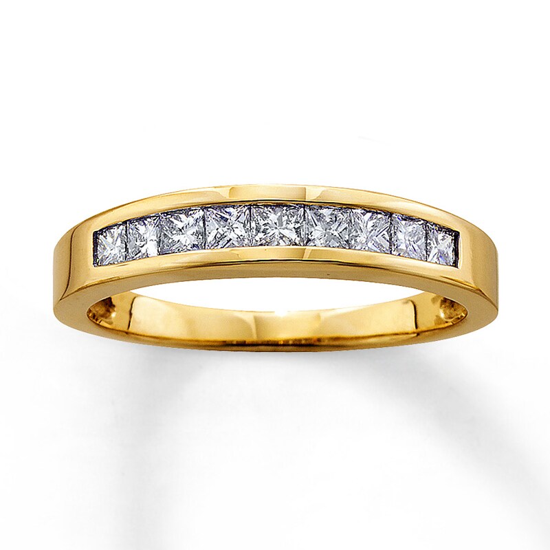 Main Image 1 of Previously Owned Diamond Anniversary Band 1/2 ct tw Princess-cut 14K Yellow Gold
