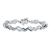 Thumbnail Image 1 of Previously Owned Blue/White Diamond Bracelet 1/8 ct tw Sterling Silver