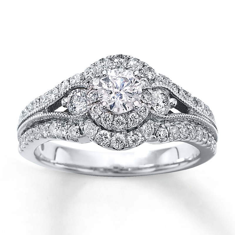 Main Image 1 of Previously Owned Engagement Ring 1 ct tw Diamonds 14K White Gold