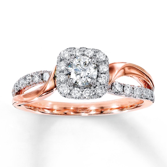Previously Owned Diamond Engagement Ring 3/4 ct tw Round-cut 14K Two-Tone Gold