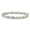 Thumbnail Image 1 of Previously Owned Bracelet 2 ct tw Diamonds 10K Two-Tone Gold 7&quot;