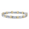 Thumbnail Image 0 of Previously Owned Bracelet 2 ct tw Diamonds 10K Two-Tone Gold 7"