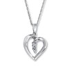 Thumbnail Image 1 of Previously Owned Heart Necklace 1/20 ct tw Diamonds 10K White Gold