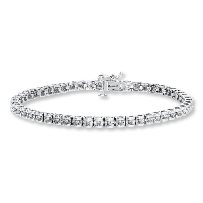 Main Image 1 of Previously Owned Bracelet 1/2 ct tw Diamonds 10K White Gold 7.25&quot;