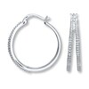 Thumbnail Image 1 of Previously Owned Diamond Hoop Earrings 1/15 ct tw Sterling Silver