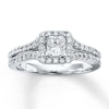 Thumbnail Image 1 of Previously Owned Diamond Engagement Ring 7/8 ct tw Princess/Round 14K White Gold