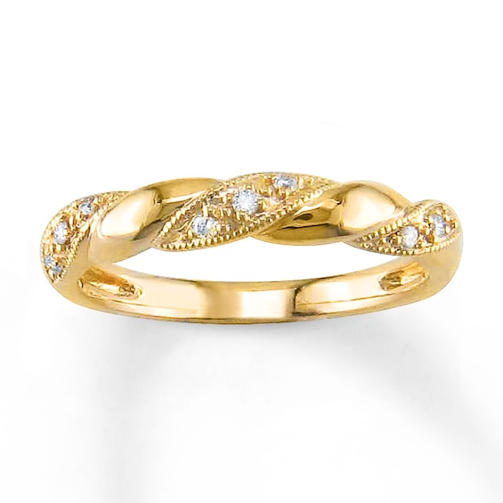 Previously Owned Anniversary Band 1/20 ct tw Round-cut Diamonds 10K Yellow Gold