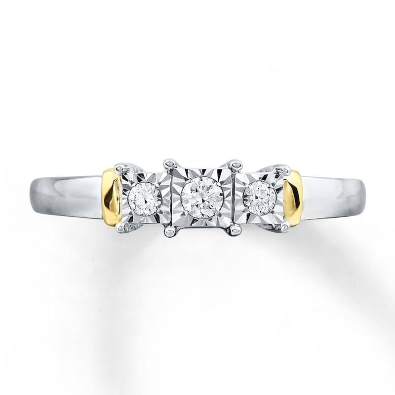 Main Image 1 of Previously Owned Diamond Ring 1/8 ct tw Sterling Silver & 10K Yellow Gold