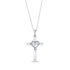 Thumbnail Image 0 of Previously Owned Diamond Cross Necklace 1/10 ct tw Round-cut 10K White Gold