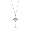 Thumbnail Image 1 of Previously Owned Diamond Cross Necklace 1/10 ct tw Round-cut 10K White Gold