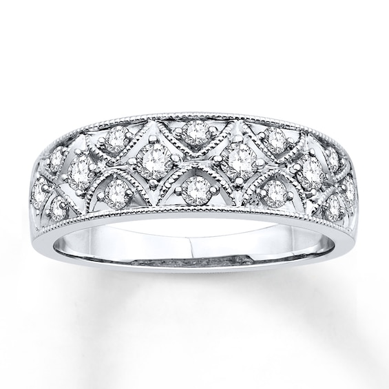 Previously Owned Diamond Anniversary Band 1/2 ct tw Round-cut 14K White Gold