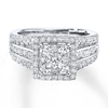 Thumbnail Image 0 of Previously Owned Multi-Stone Diamond Engagement Ring 1-1/2 ct tw Round-cut 14K White Gold