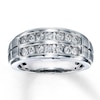 Previously Owned Men's Diamond Wedding Band 3/4 ct tw Round-cut 10K White Gold