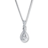 Previously Owned Diamond Necklace 1/8 ct tw Round-Cut 10K White Gold