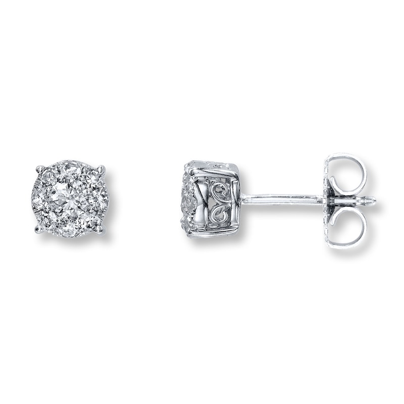 Previously Owned Diamond Earrings 1/2 ct tw 10K White Gold