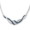 Thumbnail Image 1 of Previously Owned Blue Diamond Necklace 1/3 ct tw Round-cut Sterling Silver