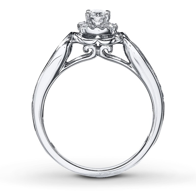 Main Image 2 of Previously Owned Diamond Engagement Ring 1/2 ct tw Round-cut 14K White Gold