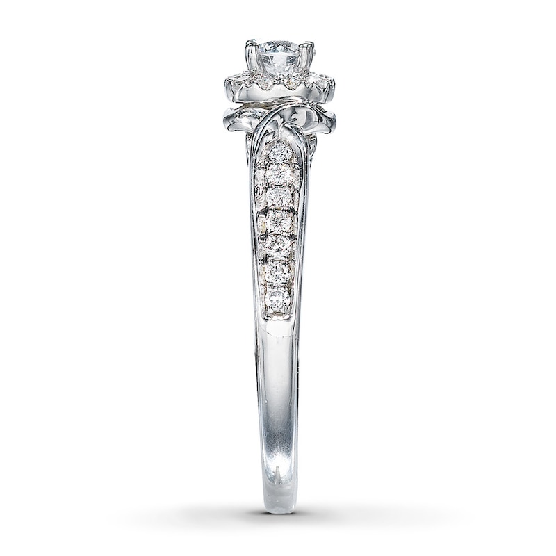 Main Image 3 of Previously Owned Diamond Engagement Ring 1/2 ct tw Round-cut 14K White Gold