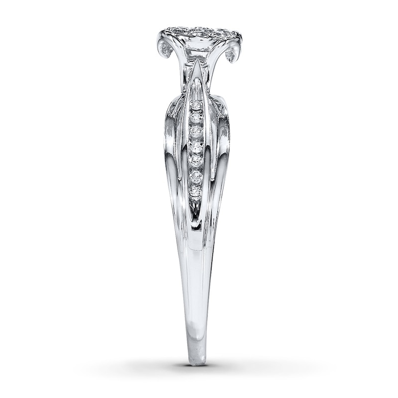 Main Image 3 of Previously Owned Diamond Engagement Ring 1/5 ct tw Round-cut 10K White Gold