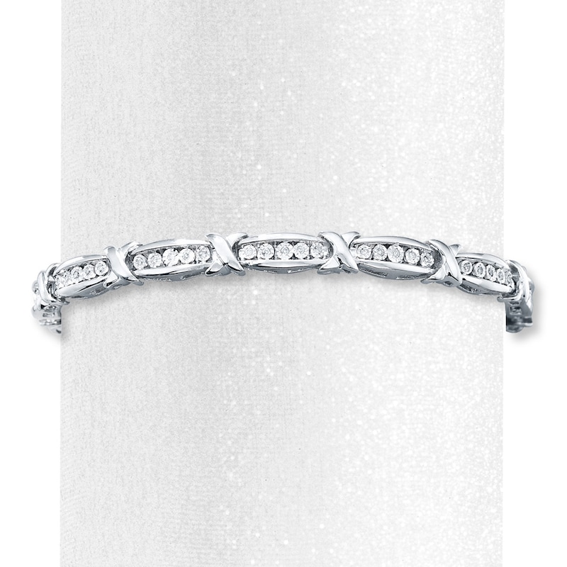 Main Image 1 of Previously Owned Bracelet 1/4 ct tw Diamonds Sterling Silver 7.5"