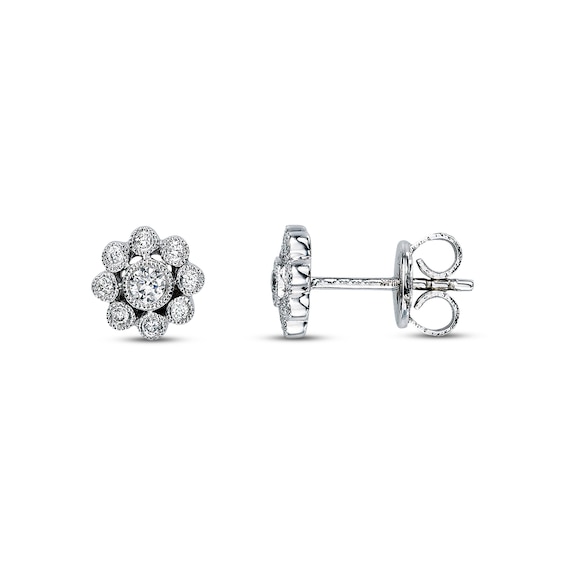 Previously Owned Neil Lane Diamond Flower Earrings 1/4 ct tw 14K White Gold