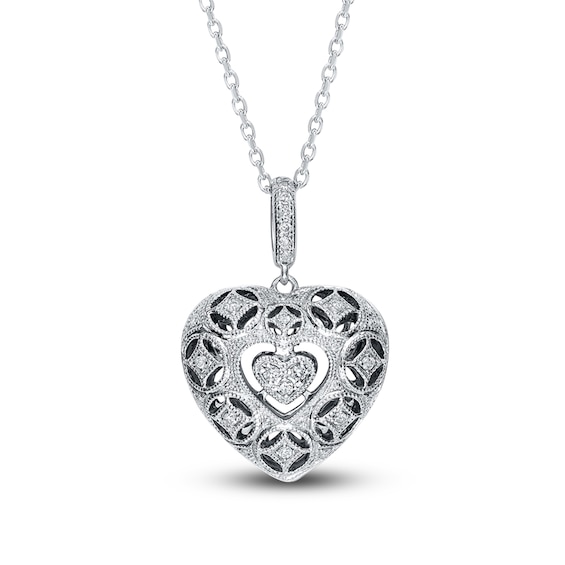 Previously Owned Neil Lane Heart Necklace 1/5 ct tw Diamonds Sterling Silver