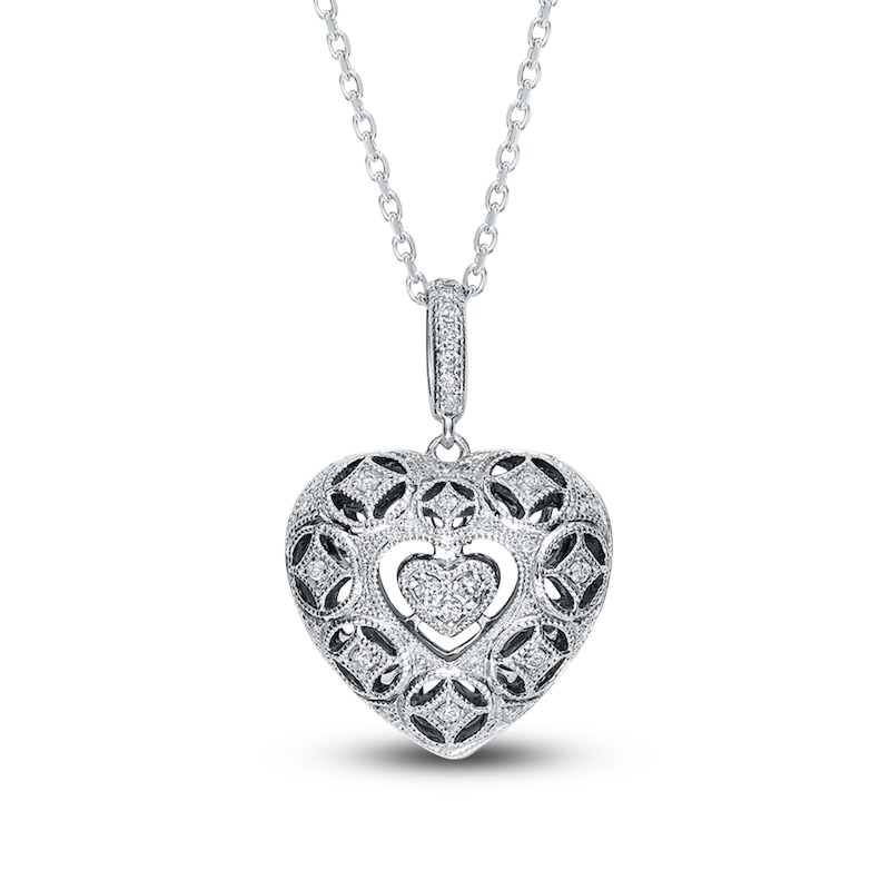 Main Image 1 of Previously Owned Neil Lane Heart Necklace 1/5 ct tw Diamonds Sterling Silver