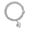 Thumbnail Image 0 of Previously Owned Diamond Heart Bracelet 1/20 ct tw Round-cut Sterling Silver 7"