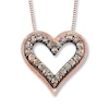 Thumbnail Image 0 of Previously Owned Diamond Heart Necklace 1/2 ct tw Round-cut 10K Rose Gold