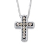 Thumbnail Image 0 of Previously Owned Diamond Cross Necklace 1/4 ct tw Round-cut Sterling Silver