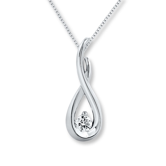 Previously Owned Diamond Necklace 1/4 carat Round-cut 10K White Gold