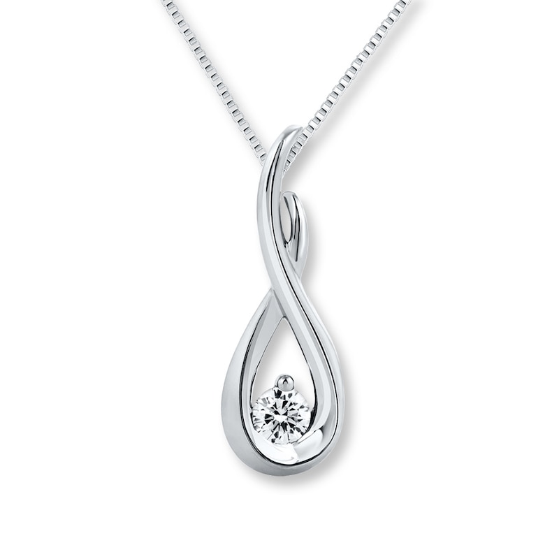 Previously Owned Diamond Necklace 1/4 carat Round-cut 10K White Gold