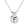 Thumbnail Image 1 of Previously Owned Diamond Necklace 1/3 carat Round-cut 10K White Gold