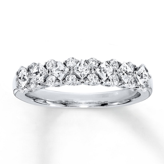 Previously Owned Diamond Anniversary Band 3/4 ct tw Princess & Round-cut 18K White Gold