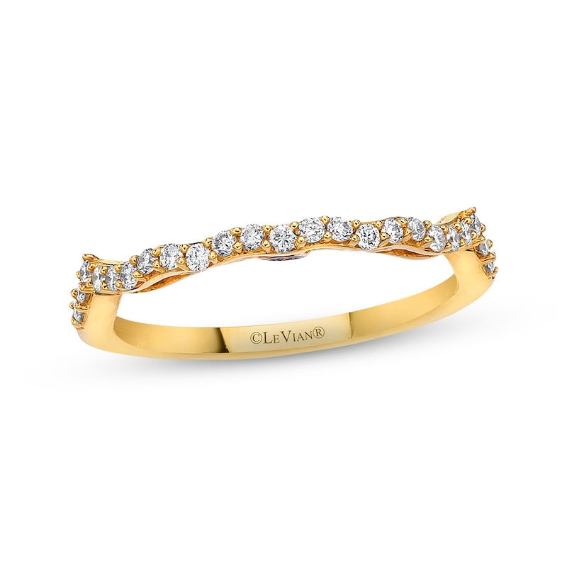 Previously Owned Le Vian Bridal Diamond Contoured Wedding Band 1/5 ct tw 14K Honey Gold