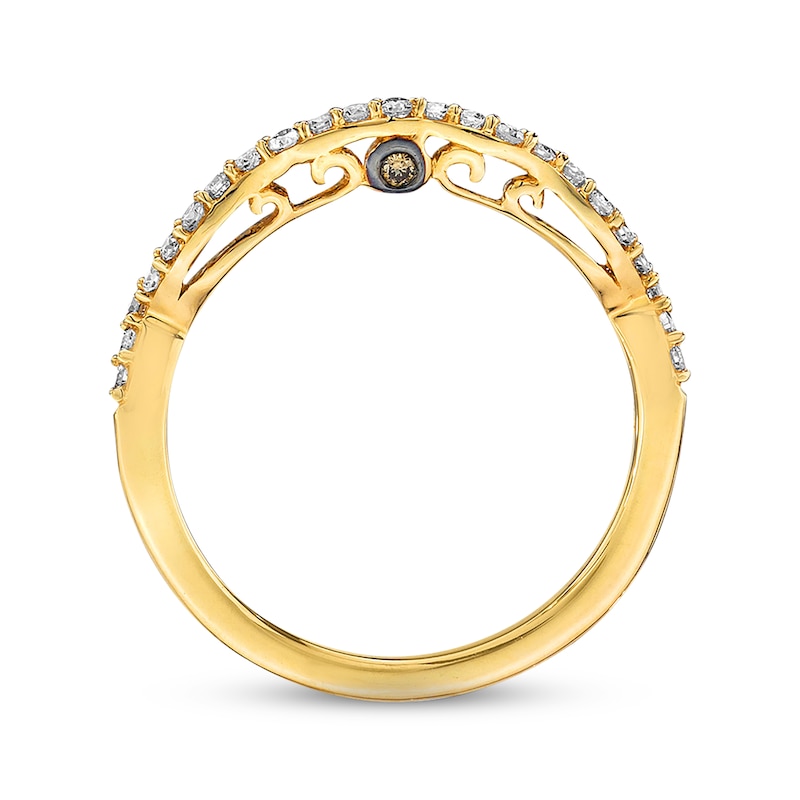 Previously Owned Le Vian Bridal Diamond Contoured Wedding Band 1/5 ct tw 14K Honey Gold